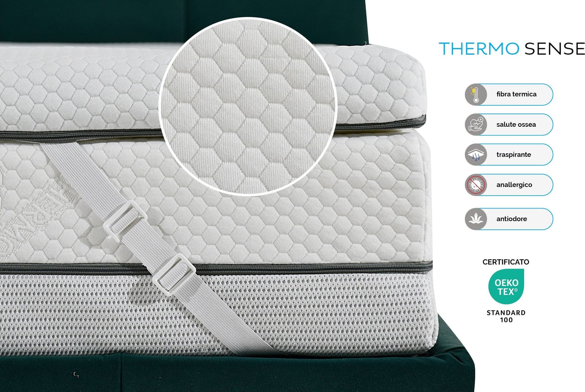 Nuvole di Sonno Topper copri materasso in Memory Foam universale corettore con elastici regolabili spessore 6 cm - 12