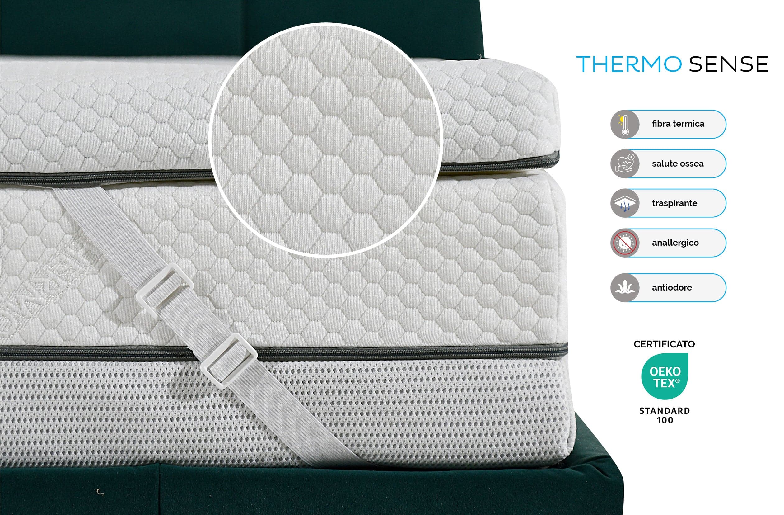 Nuvole di Sonno Topper copri materasso in Memory Foam universale corettore con elastici regolabili spessore 6 cm - 12