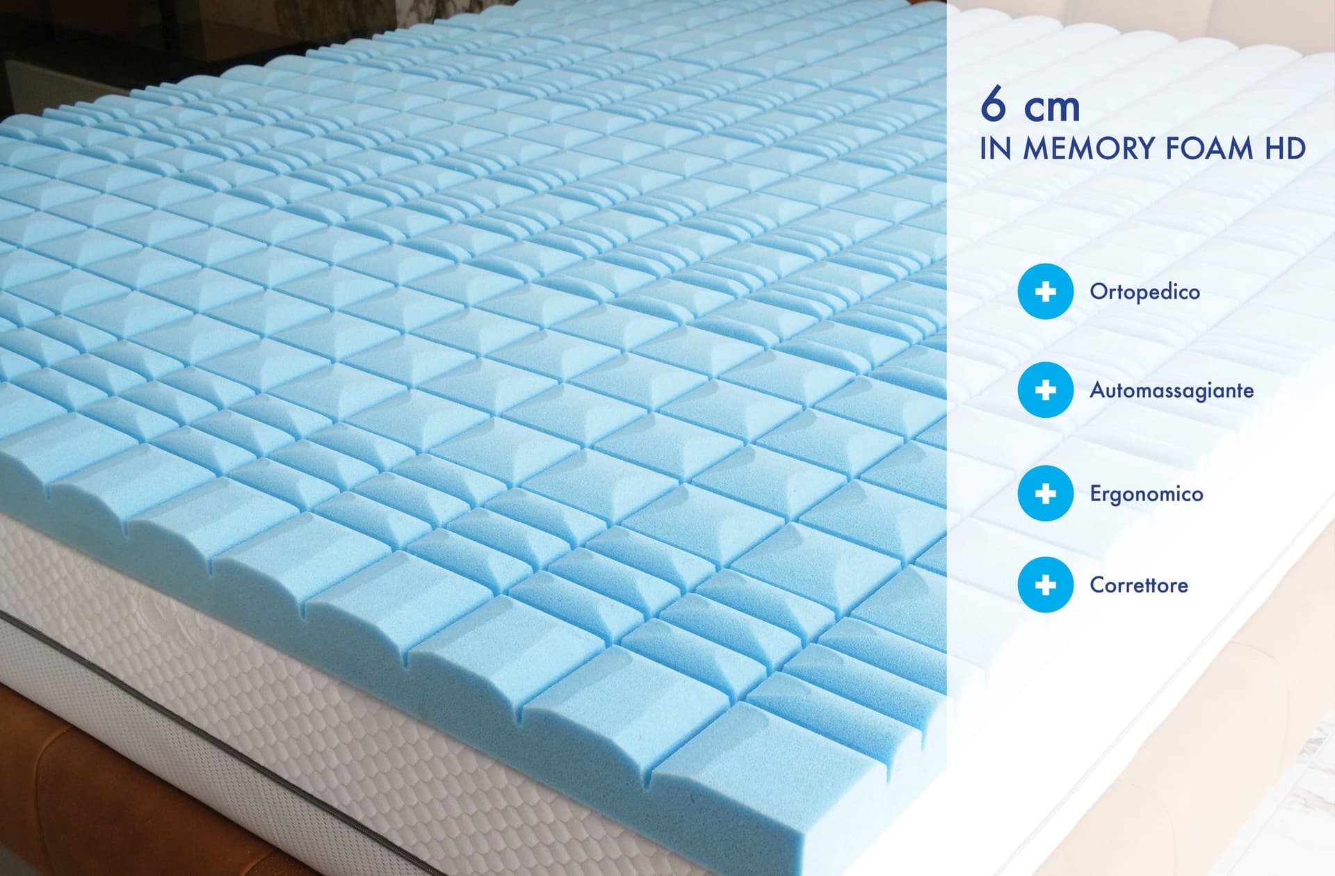Nuvole di Sonno Topper copri materasso in Memory Foam universale corettore con elastici regolabili spessore 6 cm - 8