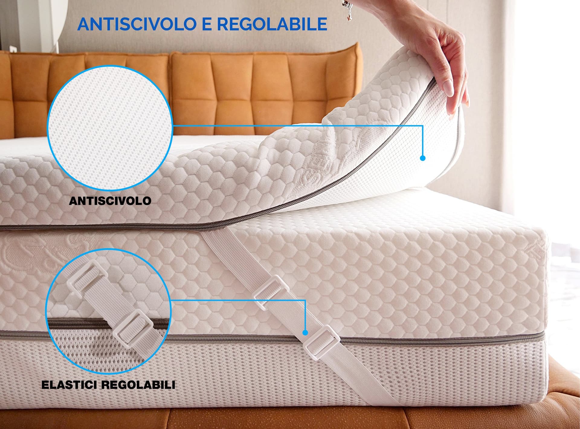 Nuvole di Sonno Topper copri materasso in Memory Foam universale corettore con elastici regolabili spessore 6 cm - 9