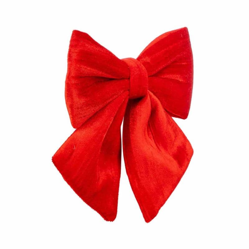 Fiocco in velluto rosso decorazione natalizia da appendere, da 13 cm - 2