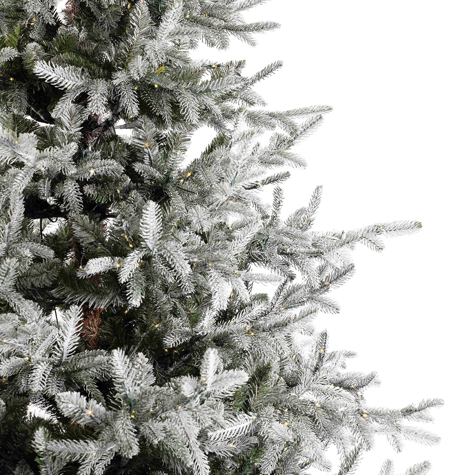 Albero di Natale innevato "Nikolai" con Micro led in PE Effetto Real Touch + PVC + Flock - 4