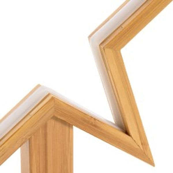 Stella natalizia in legno naturale con luce led decorazione natalizia per interno - 2