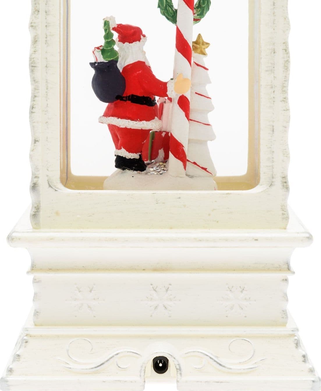 Lanterna decorativa Babbo Natale con glitter led per decorazioni natalizie - 2
