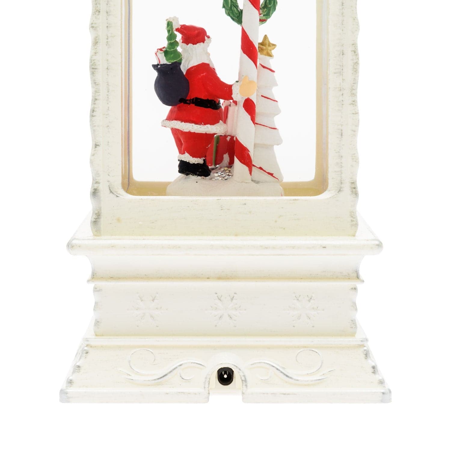 Lanterna decorativa Babbo Natale con glitter led per decorazioni natalizie - 2