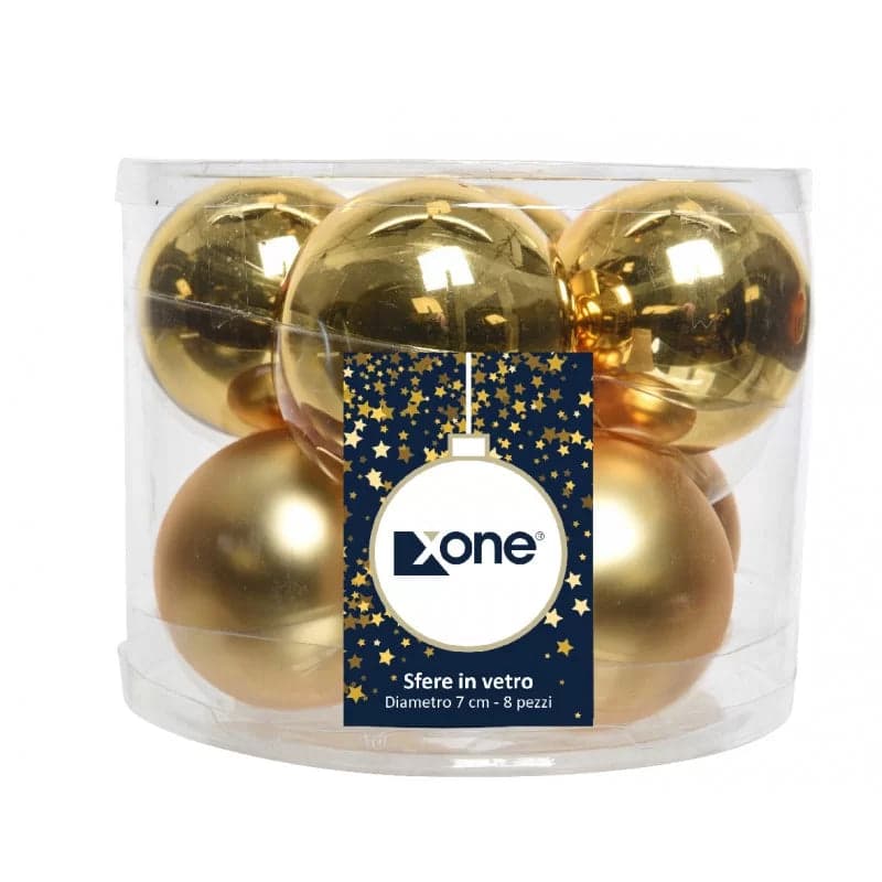 Sfere per albero di Natale in vetro per decorazione natalizia Ø 7 cm set da 8 pezzi - 2