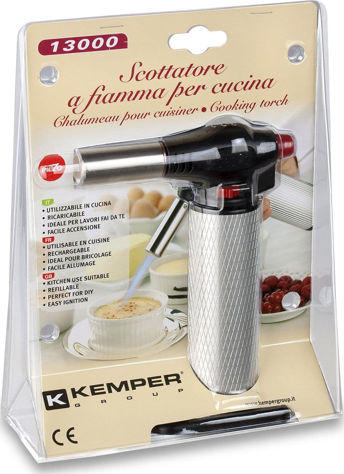 Microsaldatore caramellizzatore cannello accensione piezo ricaricabile cuochi professionisti - 2