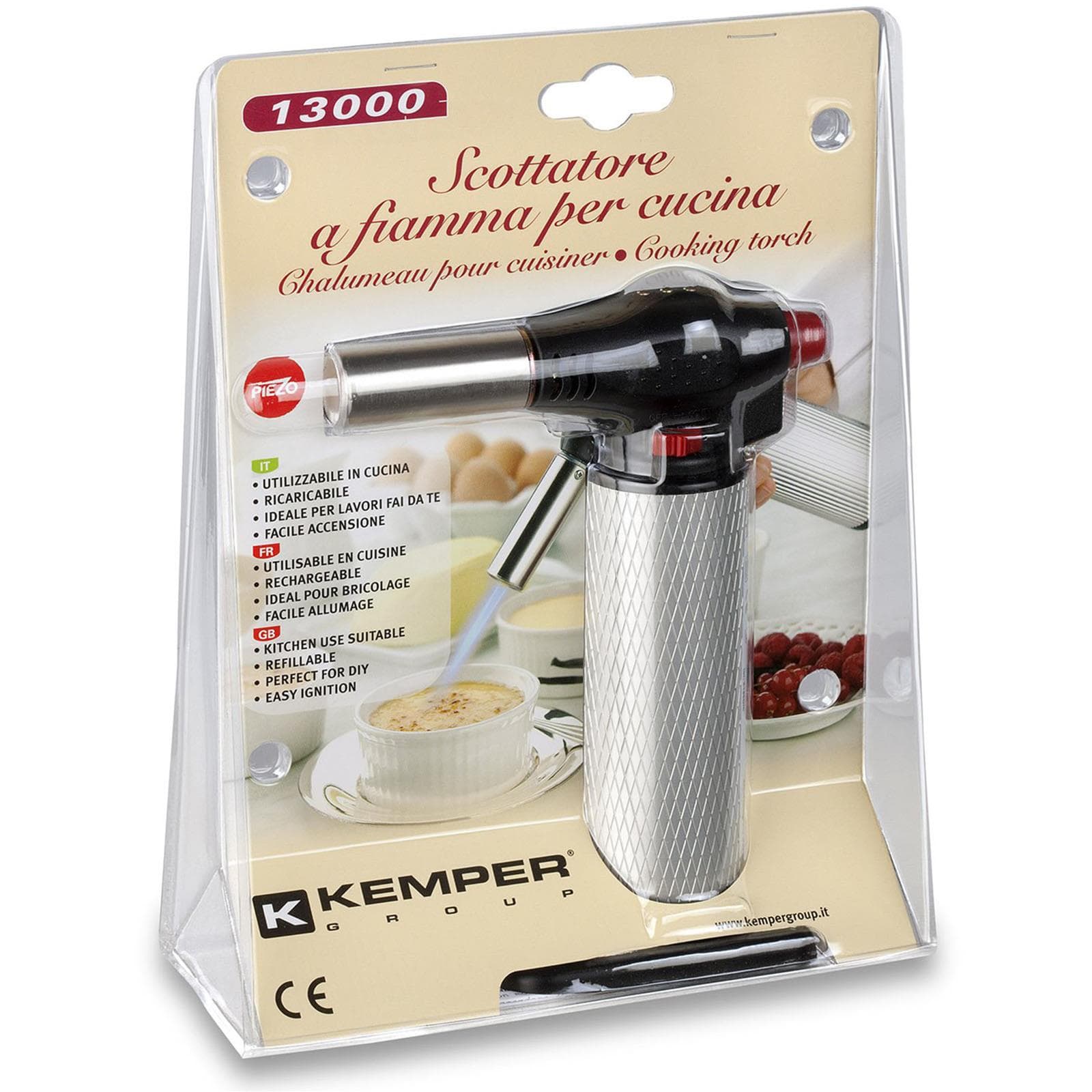 Microsaldatore caramellizzatore cannello accensione piezo ricaricabile cuochi professionisti - 2