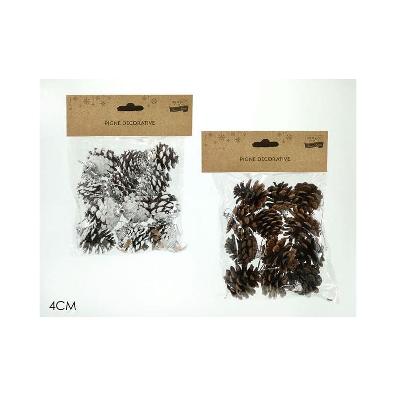 Pigne decorative da 4 cm per decorazione natalizia set da 12 - 3