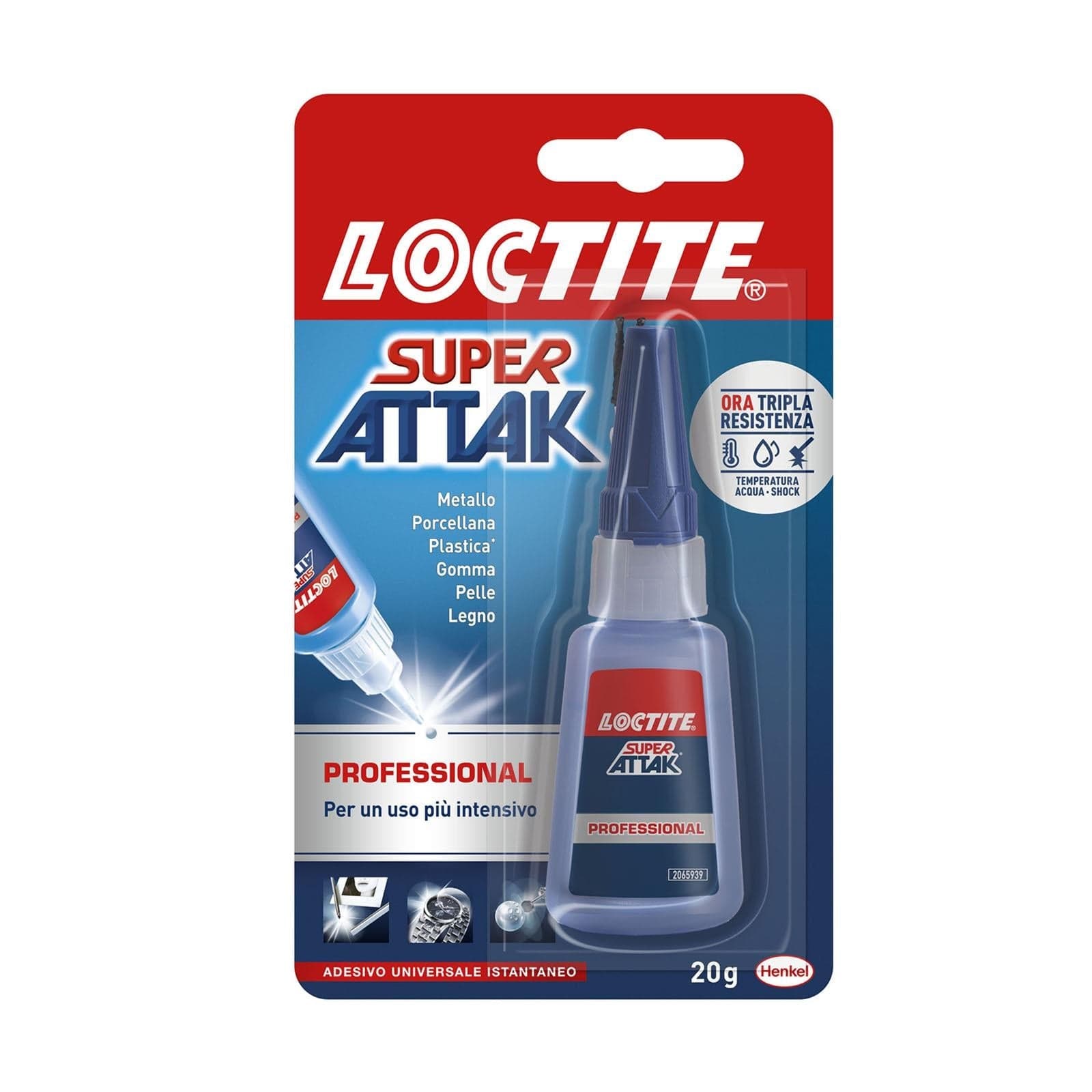 Colla super attak professionale adesivo universale 20gr istantanio loctite - 2
