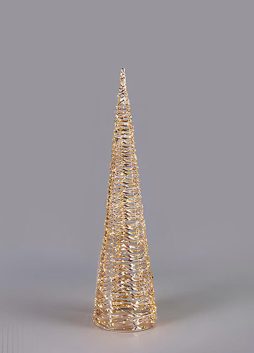 Albero decorativo cono in metallo e plastica con luci Led per decorazione natalizia - 2