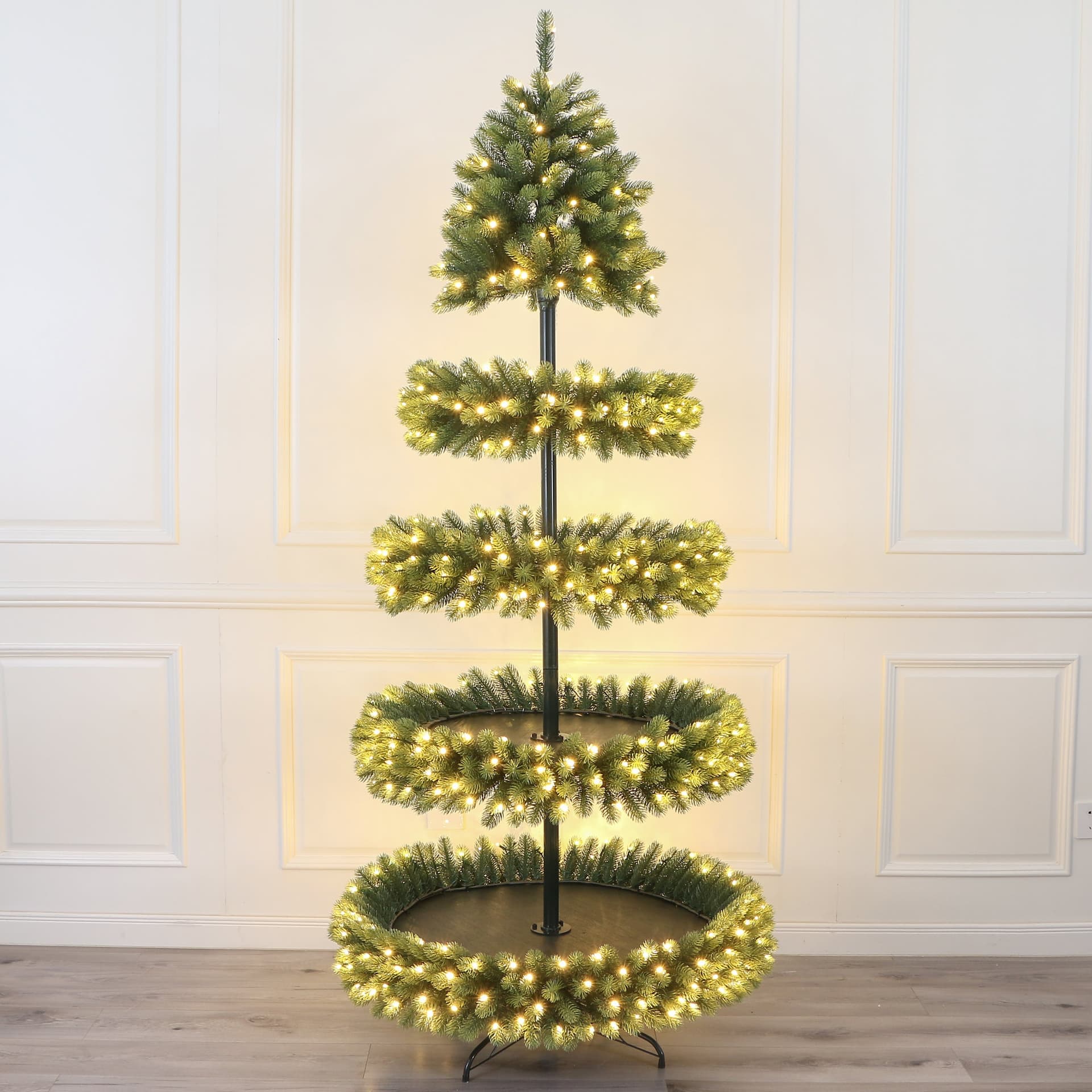 Albero di Natale "Expo" effetto realistico, 100 % PE con luci Led - 2