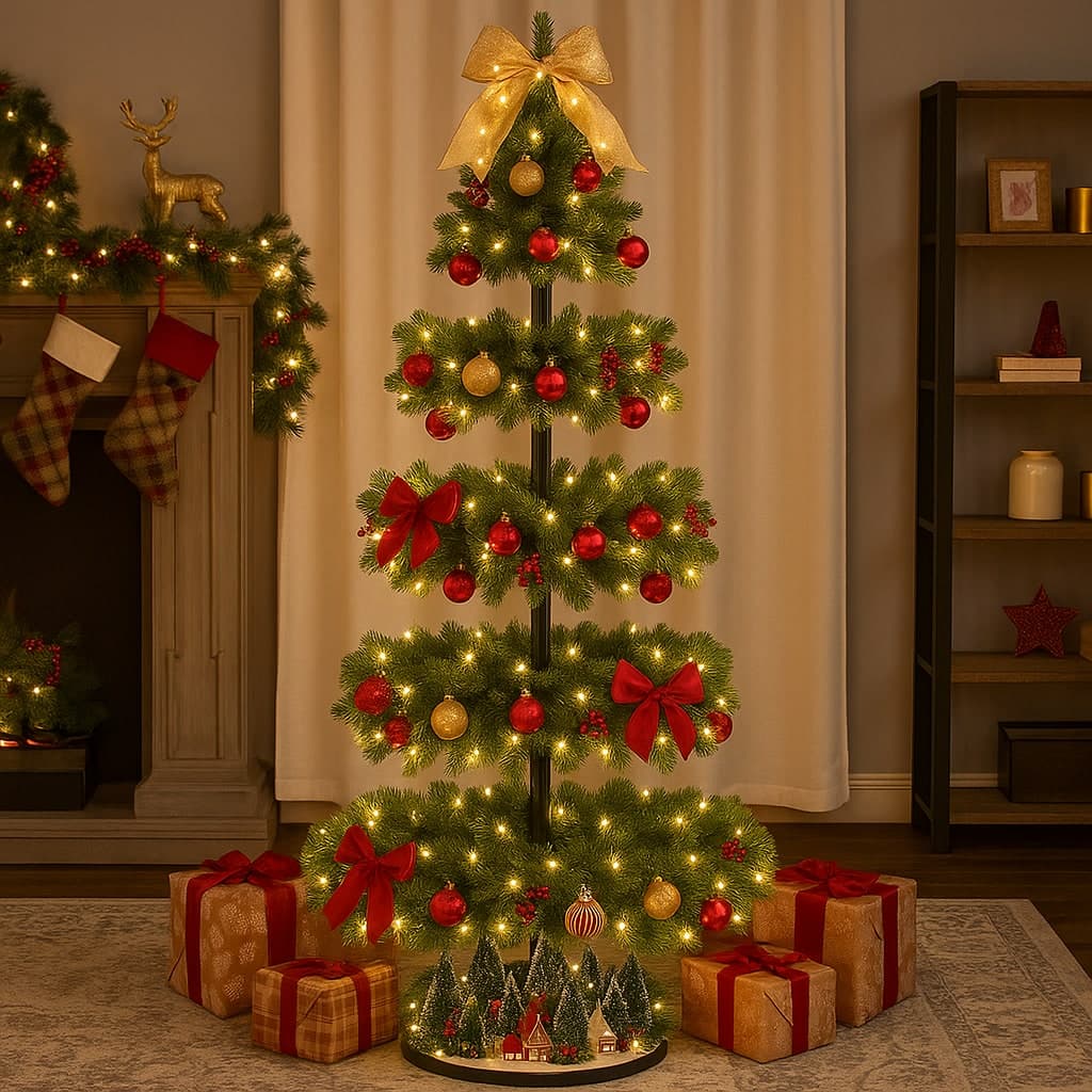 Albero di Natale "Expo" effetto realistico, 100 % PE con luci Led - 3
