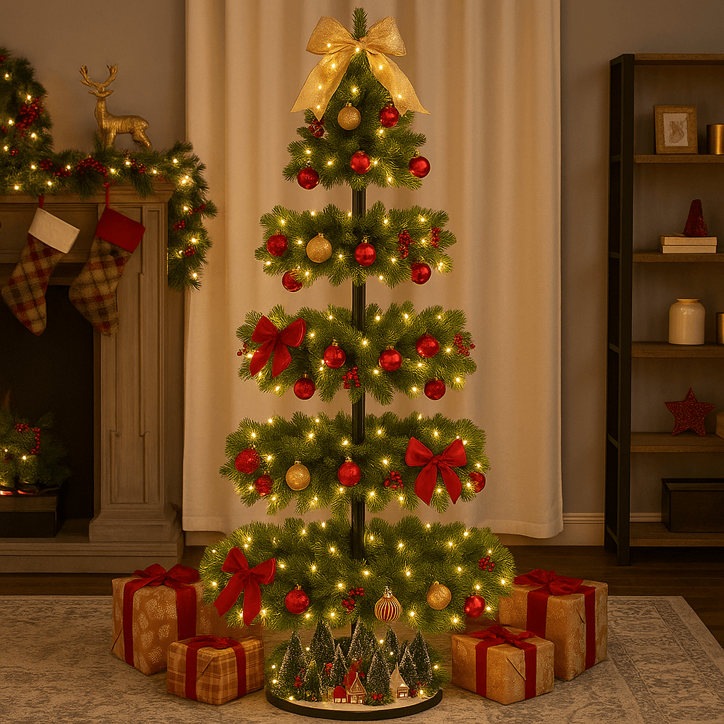 Albero di Natale "Expo" effetto realistico, 100 % PE con luci Led - 3