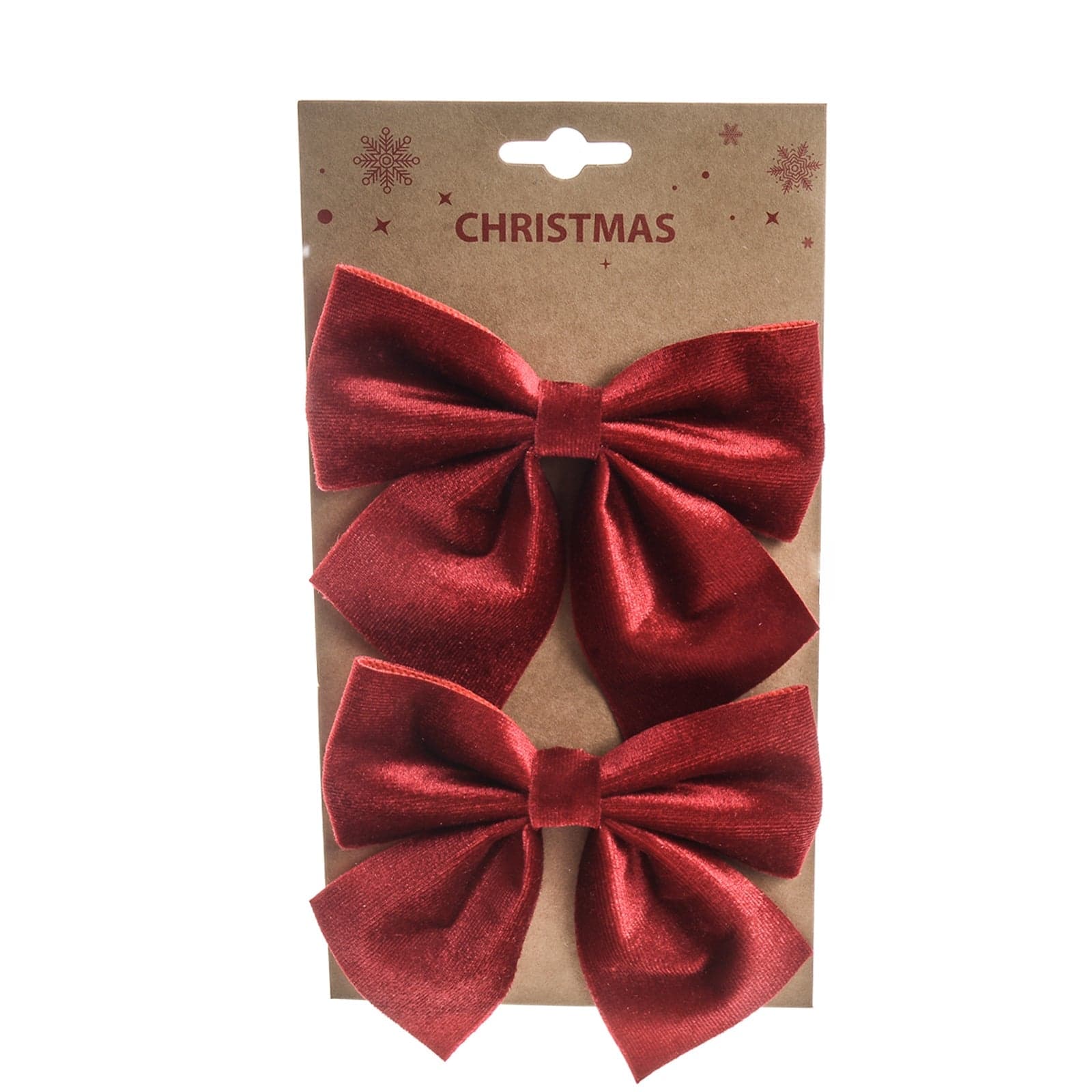 Fiocco di natale in velluto decorazione natalizia per albero e ghirlanda dietro porta set da 2 - 2