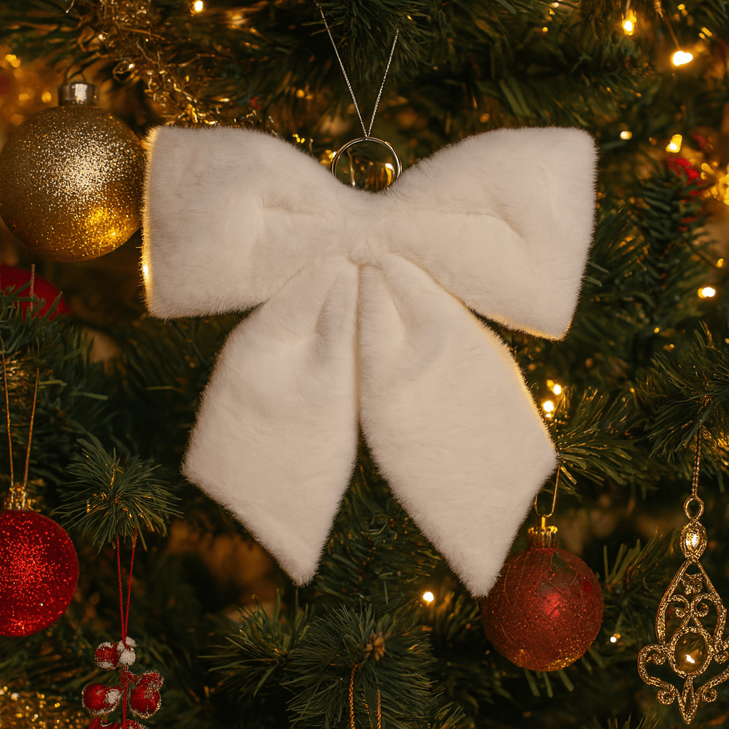 Fiocco di natale imbottito in tessuto decorazione natalizia per albero e dietro porta - 2