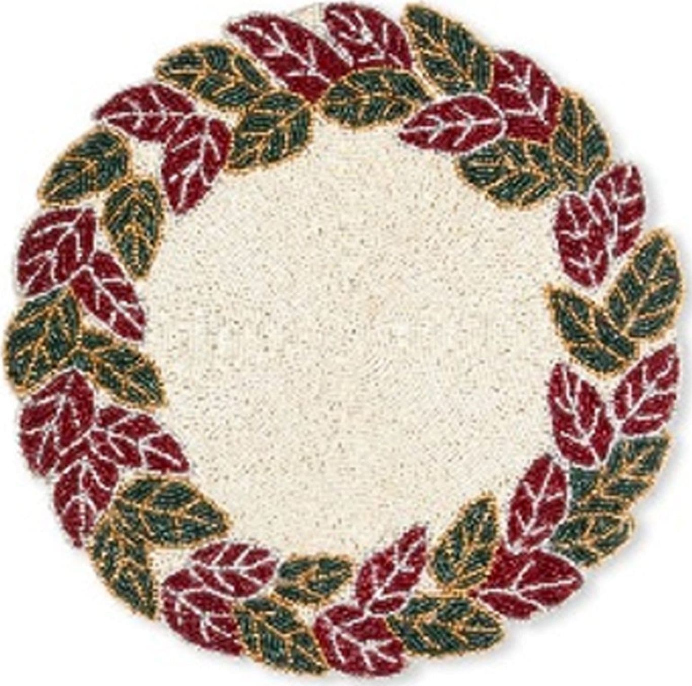 Sottopiatto natalizio decorato con perline per decorazioni Ø 35 cm - 1