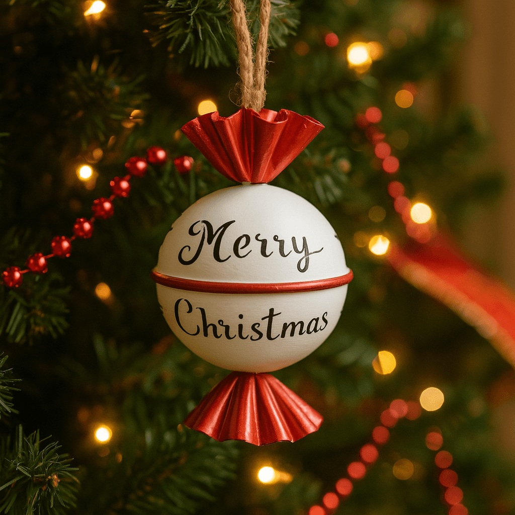 Campanellini natalizi caramella in metallo per decorazioni di natale - 4