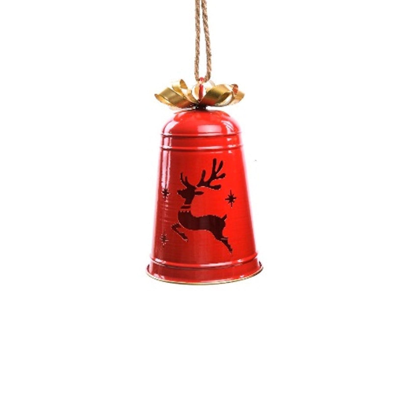 Campana di natale decorata in metallo per decorazioni natalizie - 2