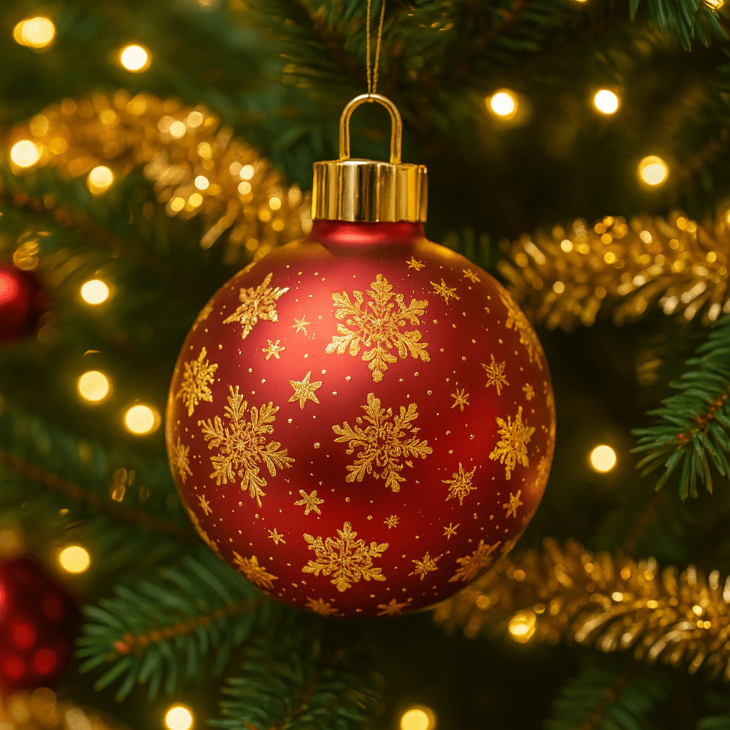 Palla di Natale in vetro rossa con luci per decorazioni natalizie - 2