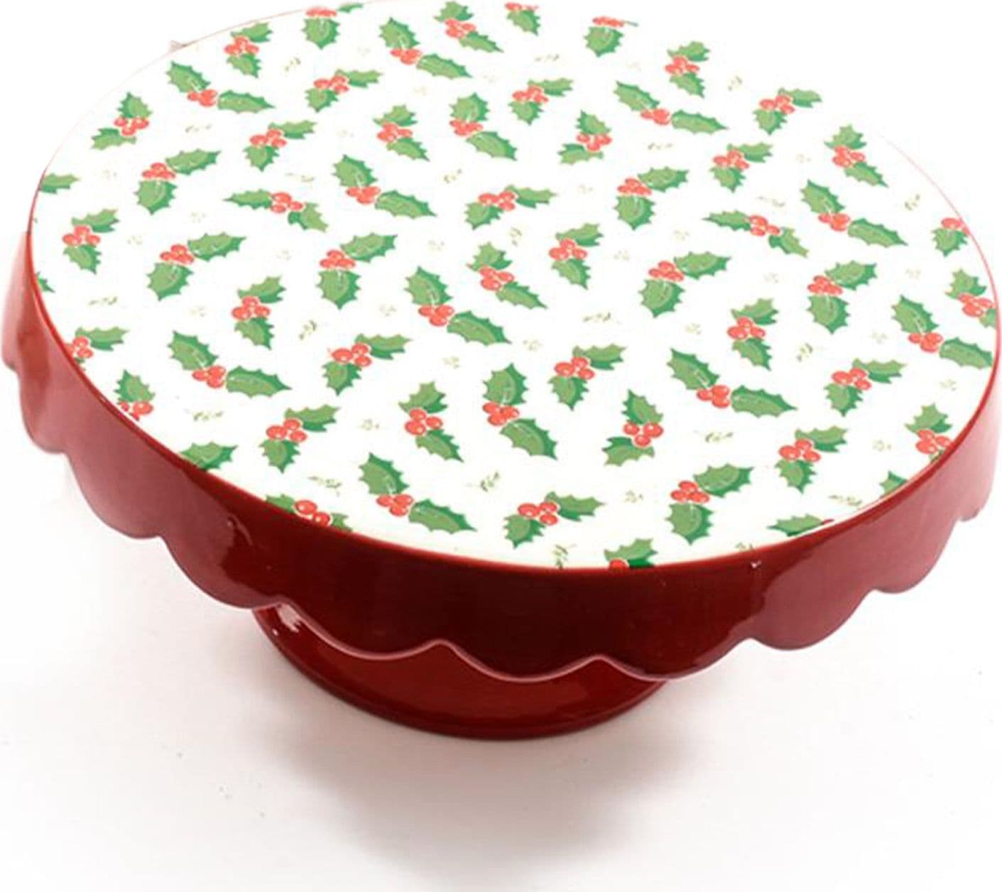 Alzata su piede in ceramica per decorazioni natalizie Ø 26 cm - 1