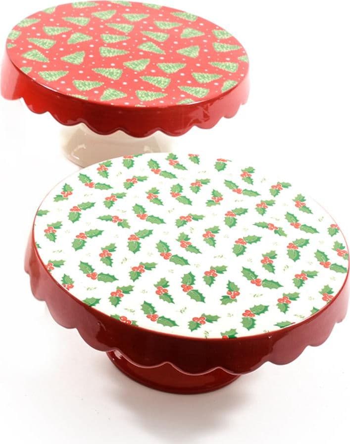 Alzata su piede in ceramica per decorazioni natalizie Ø 26 cm - 3