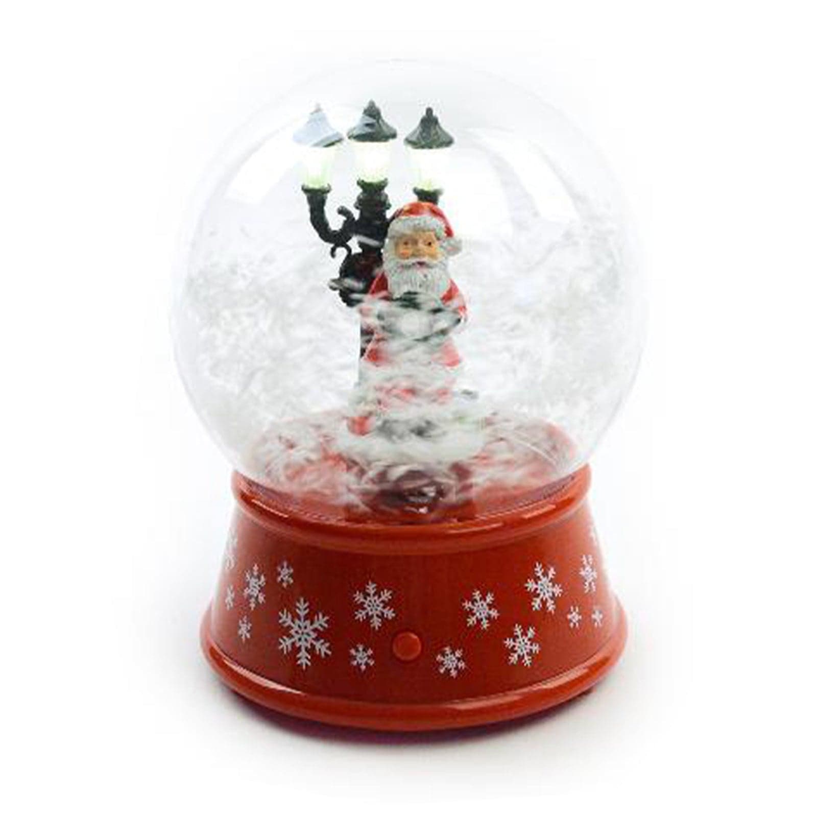 Palla di neve in plastica con luci e neve con musica decorazione natalizia - 2