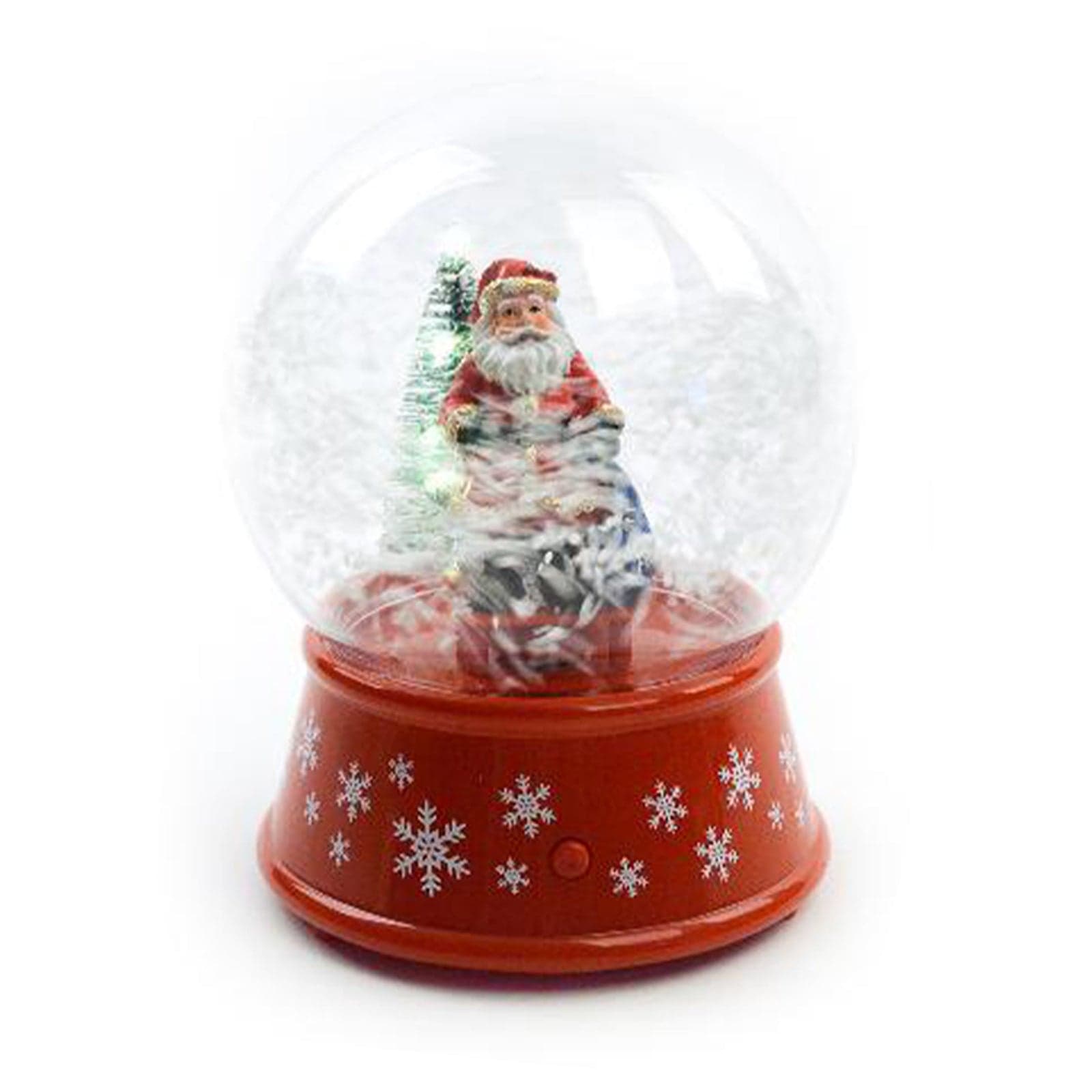 Palla di neve in plastica con luci e neve con musica decorazione natalizia - 3