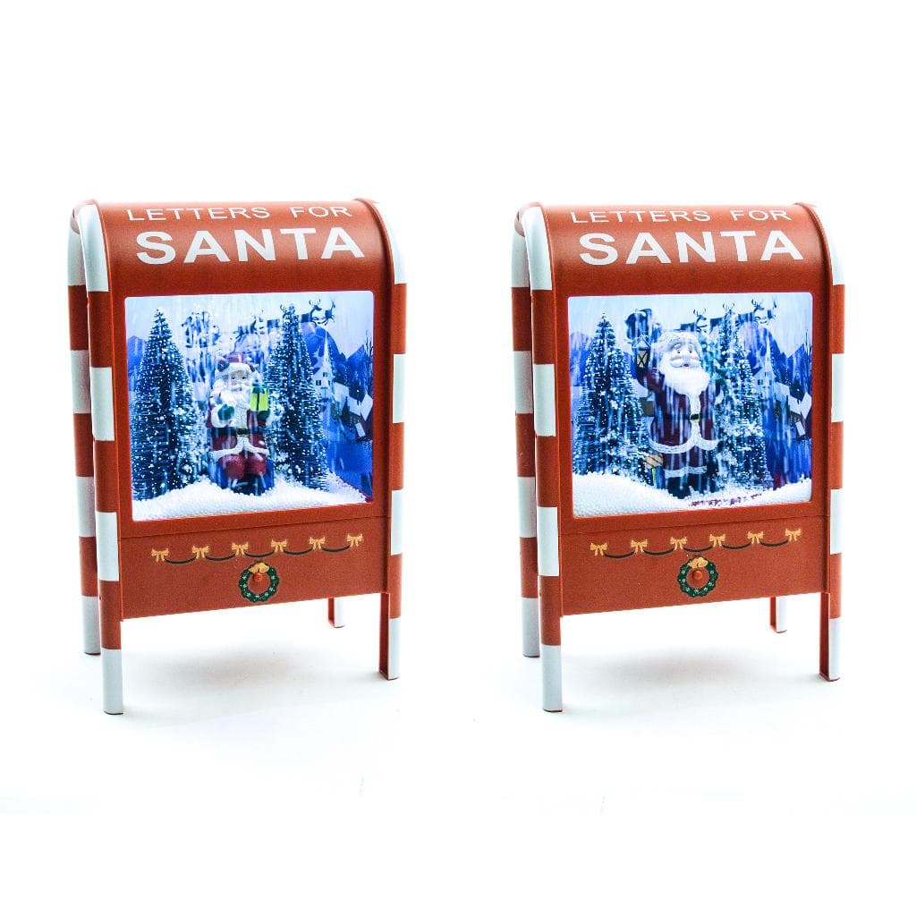 Cassetta postale per lettere in plastica con movimento e luci batteria decorazione natalizia - 3