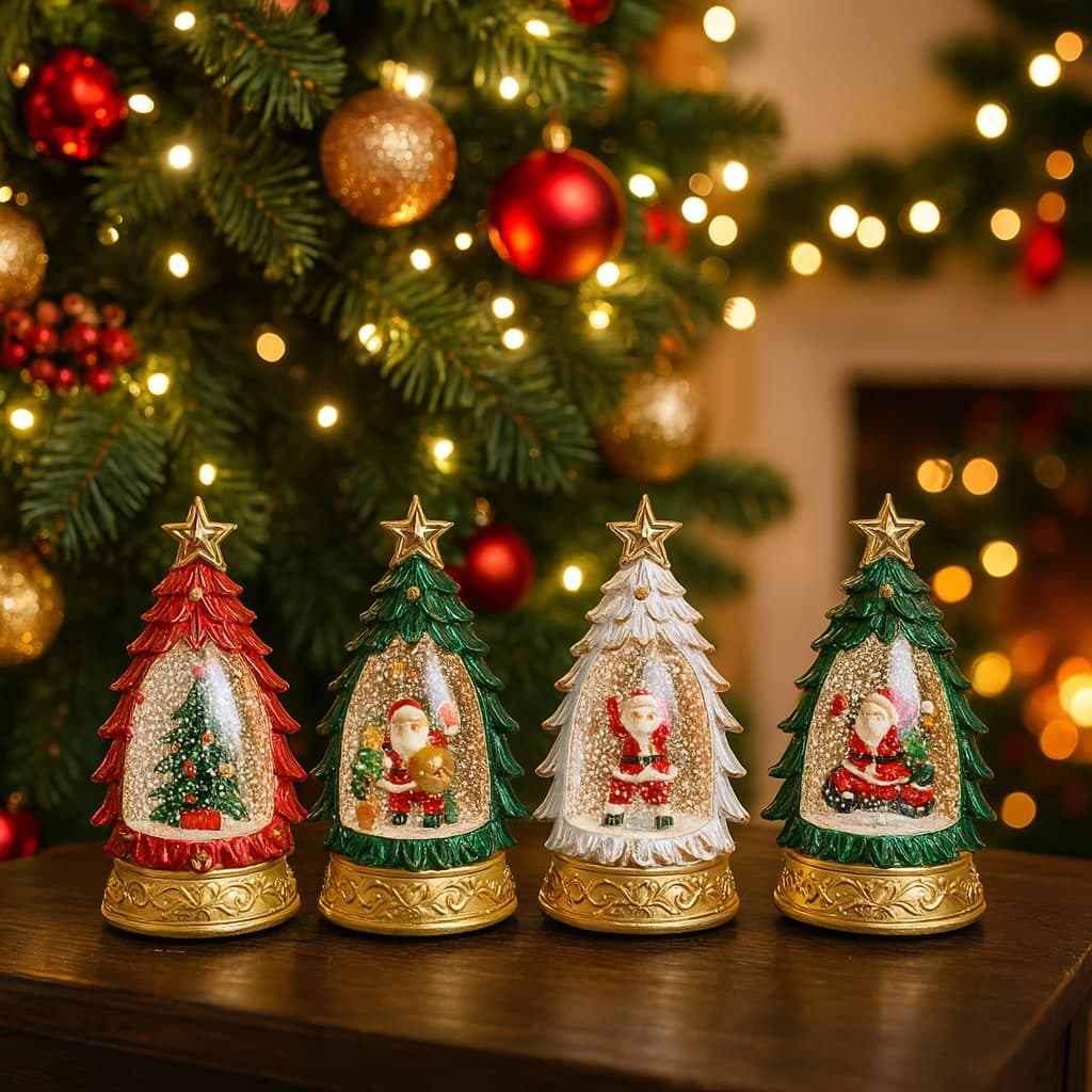 Albero in plastica con luci a batteria per decorazioni natalizie - 7