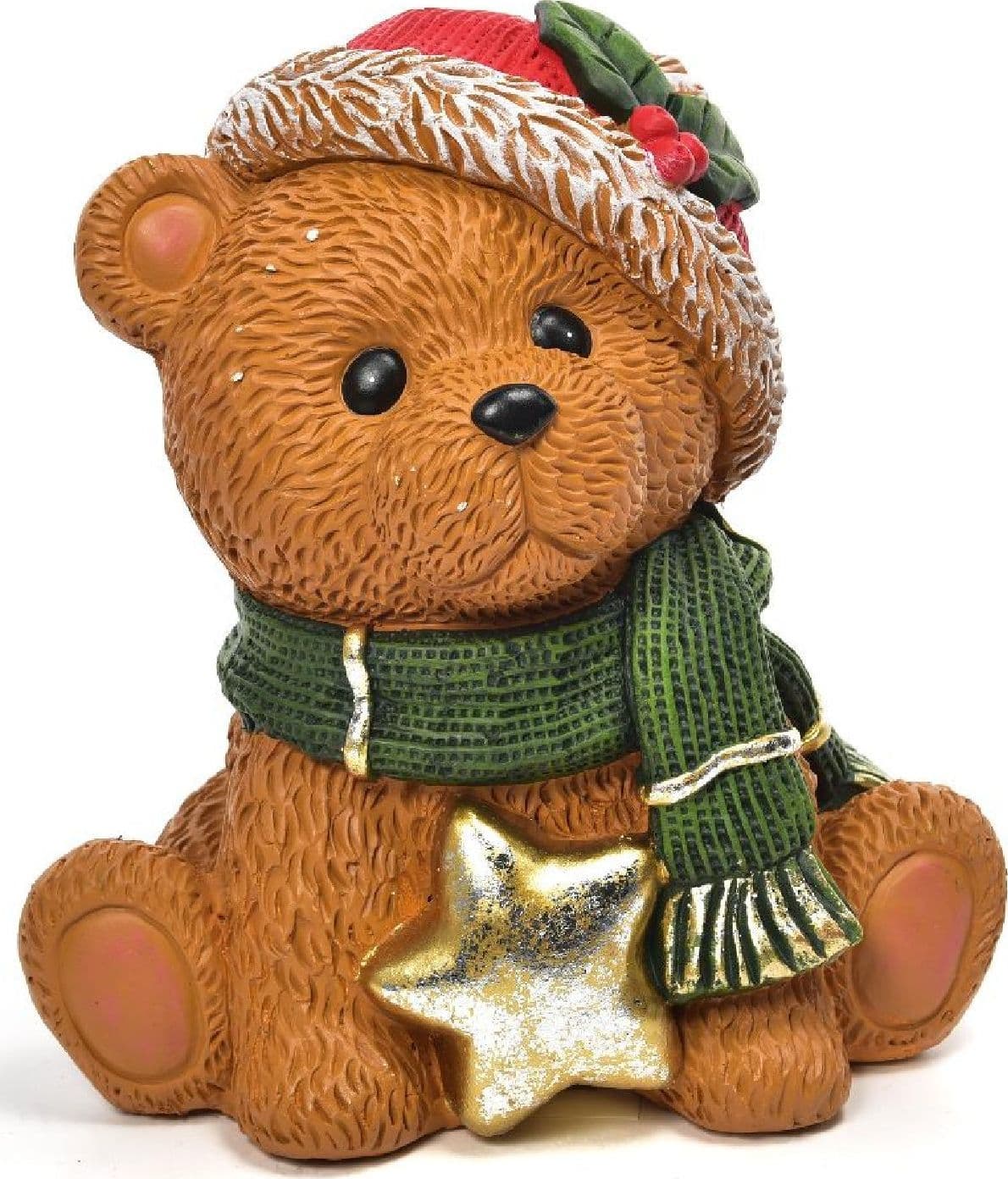 Orso natalizio in poliresina per decorazione natalizia - 3