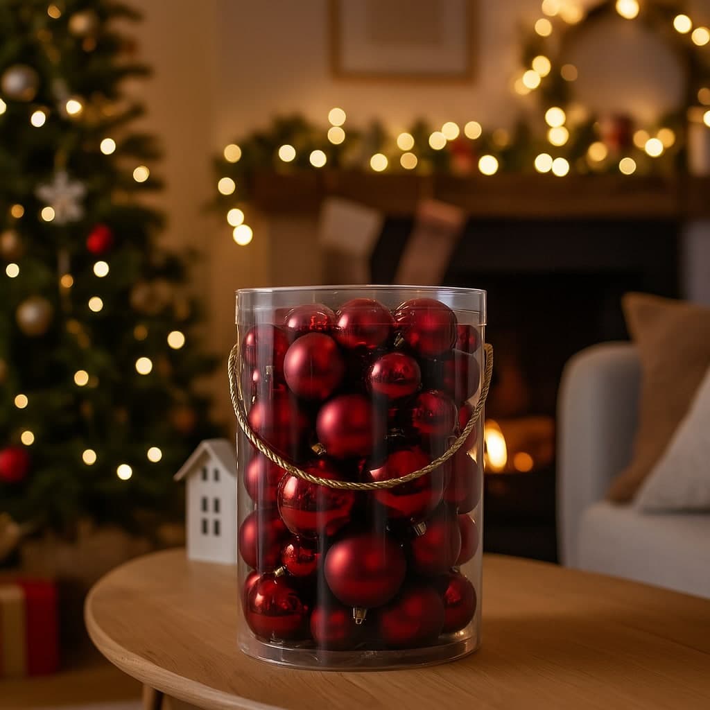 80 Palline per albero di Natale miste in plastica per decorazioni natalizie - 3