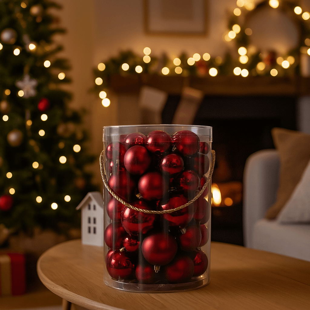 80 Palline per albero di Natale miste in plastica per decorazioni natalizie - 3