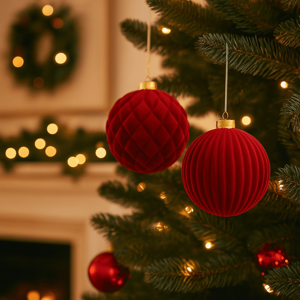 Palla di Natale in plastica floccata per decorazioni natalizie - 11