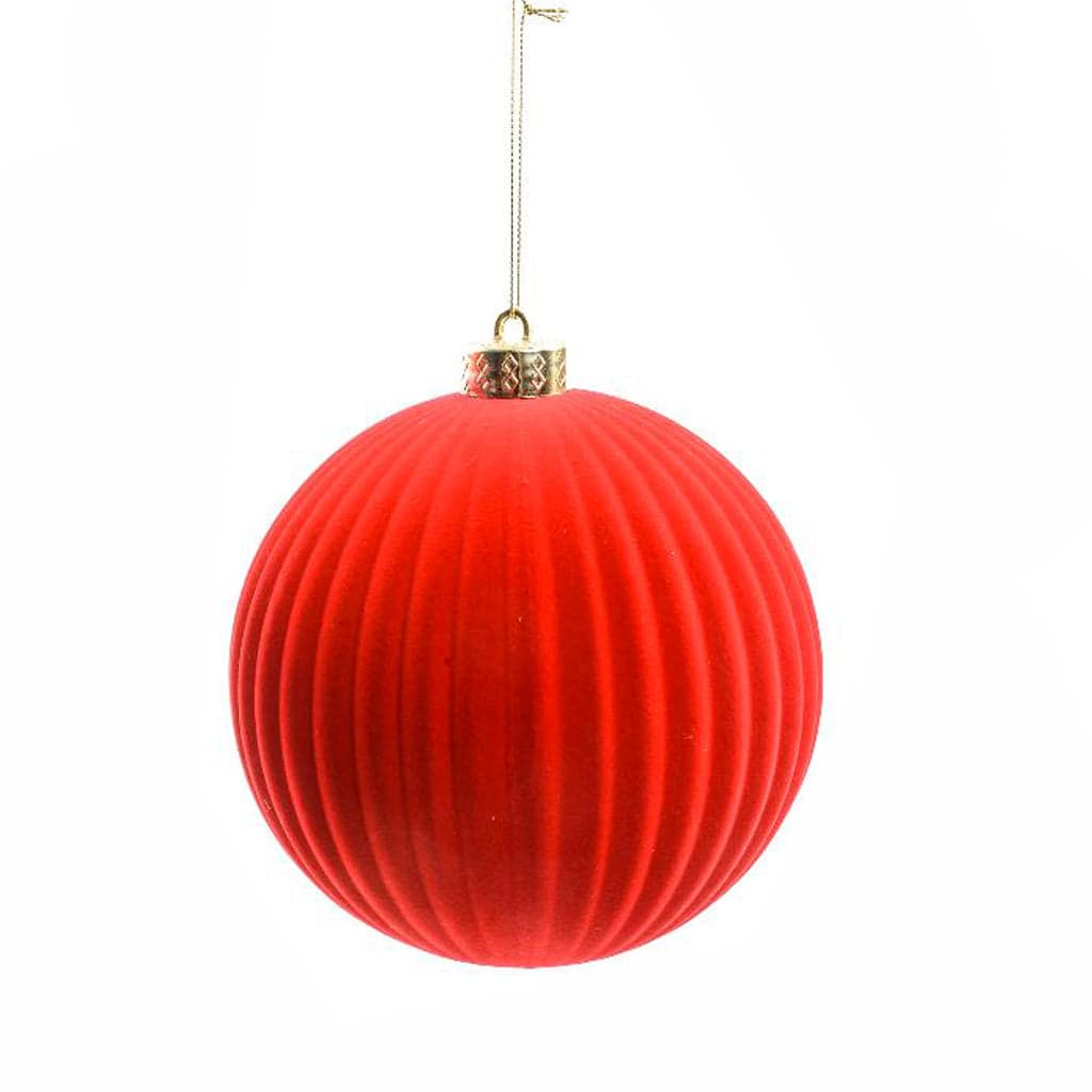 Palla di Natale in plastica floccata per decorazioni natalizie - 7