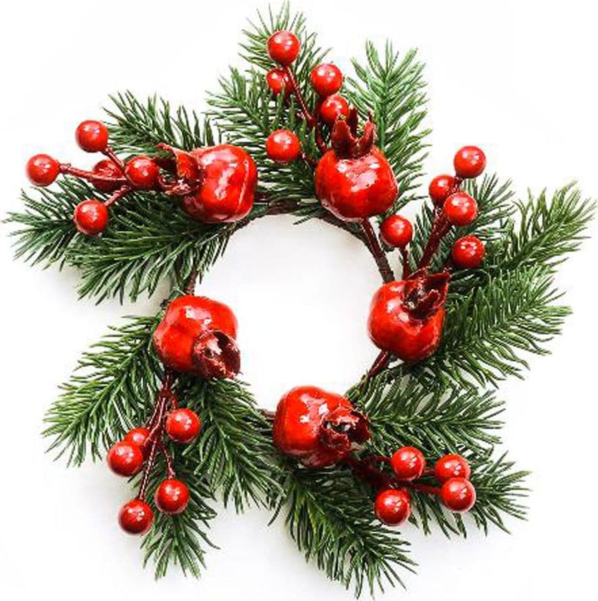 Grirocandela di natale con bacche rosse per decorazioni natalizie - 2