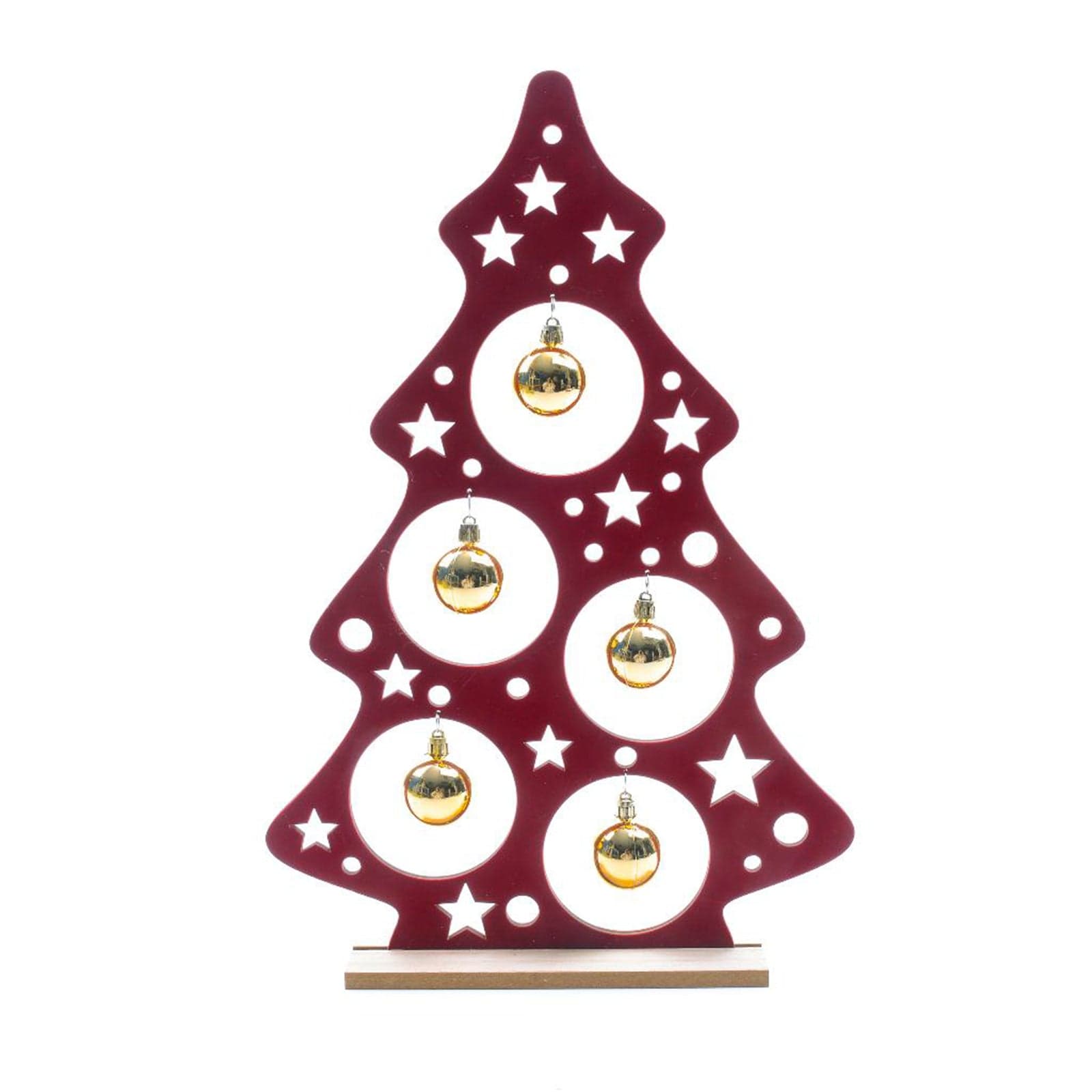 Albero decorativo di natale in legno per decorazioni natalizie h 45 cm - 1