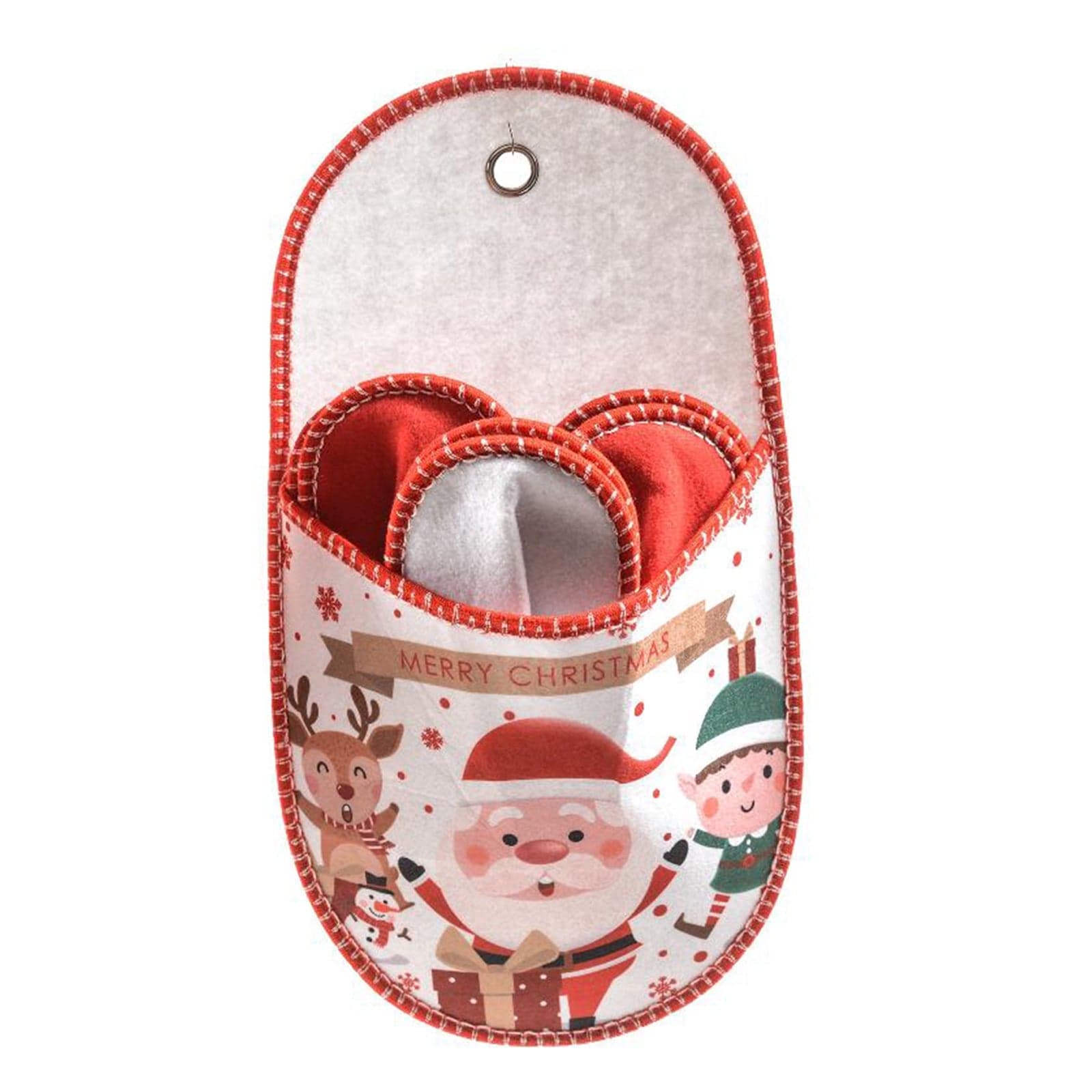 Kit Ciabattone decorativo in pannolenci con 3 paia di pantofole - 2