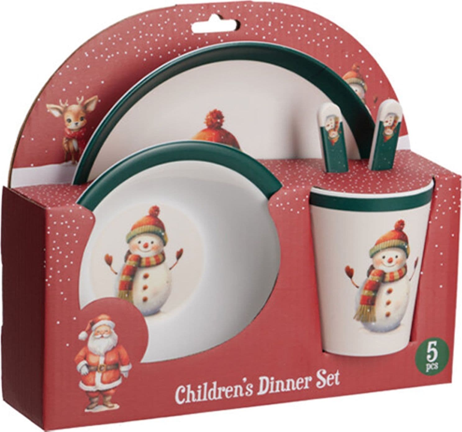 Set da cena per bambini in melamina per decorazioni natalizie set da 5 - 2