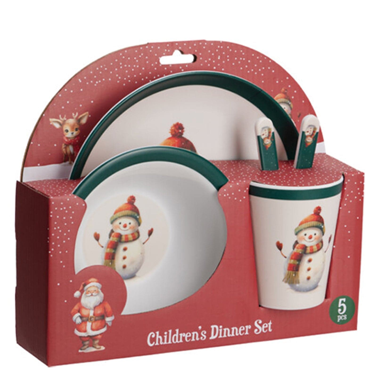 Set da cena per bambini in melamina per decorazioni natalizie set da 5 - 2