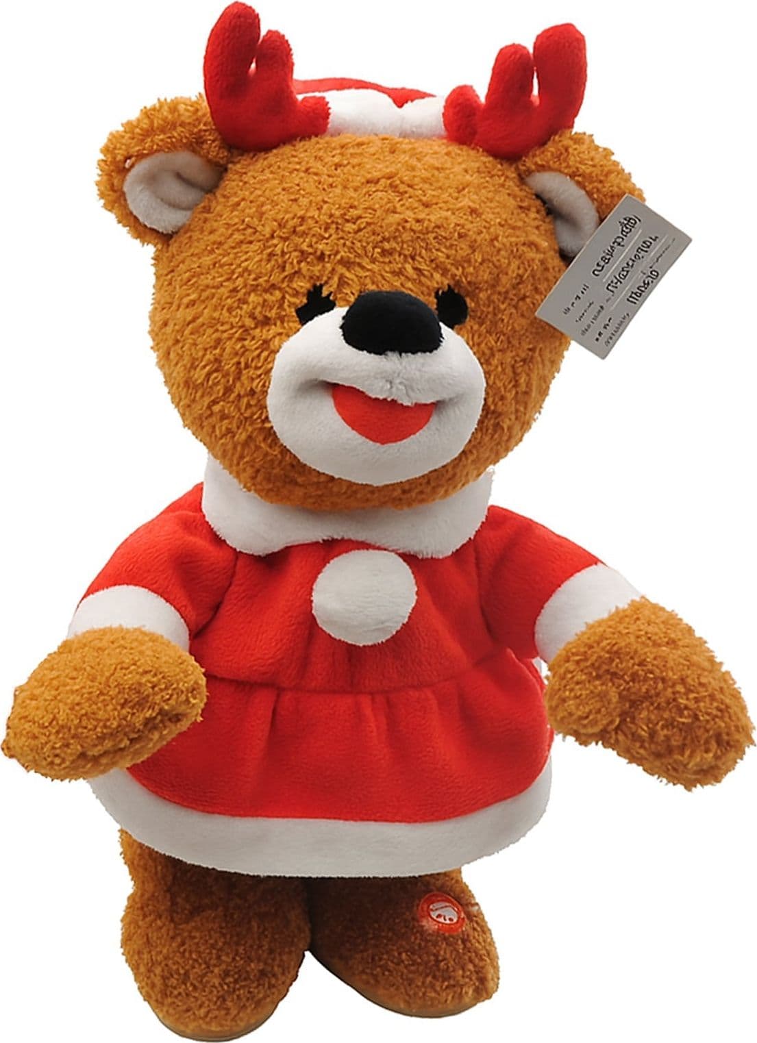 Orso peluche di natale musicale per decorazione natalizia 37 cm - 4