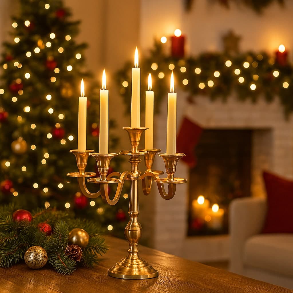 Candeliere moderno portacandela per decorazione ambienti 30 cm - 8