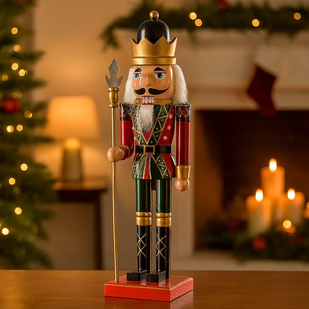 Soldatino di natale schiaccianoci in legno per decorazioni natalizie - 9
