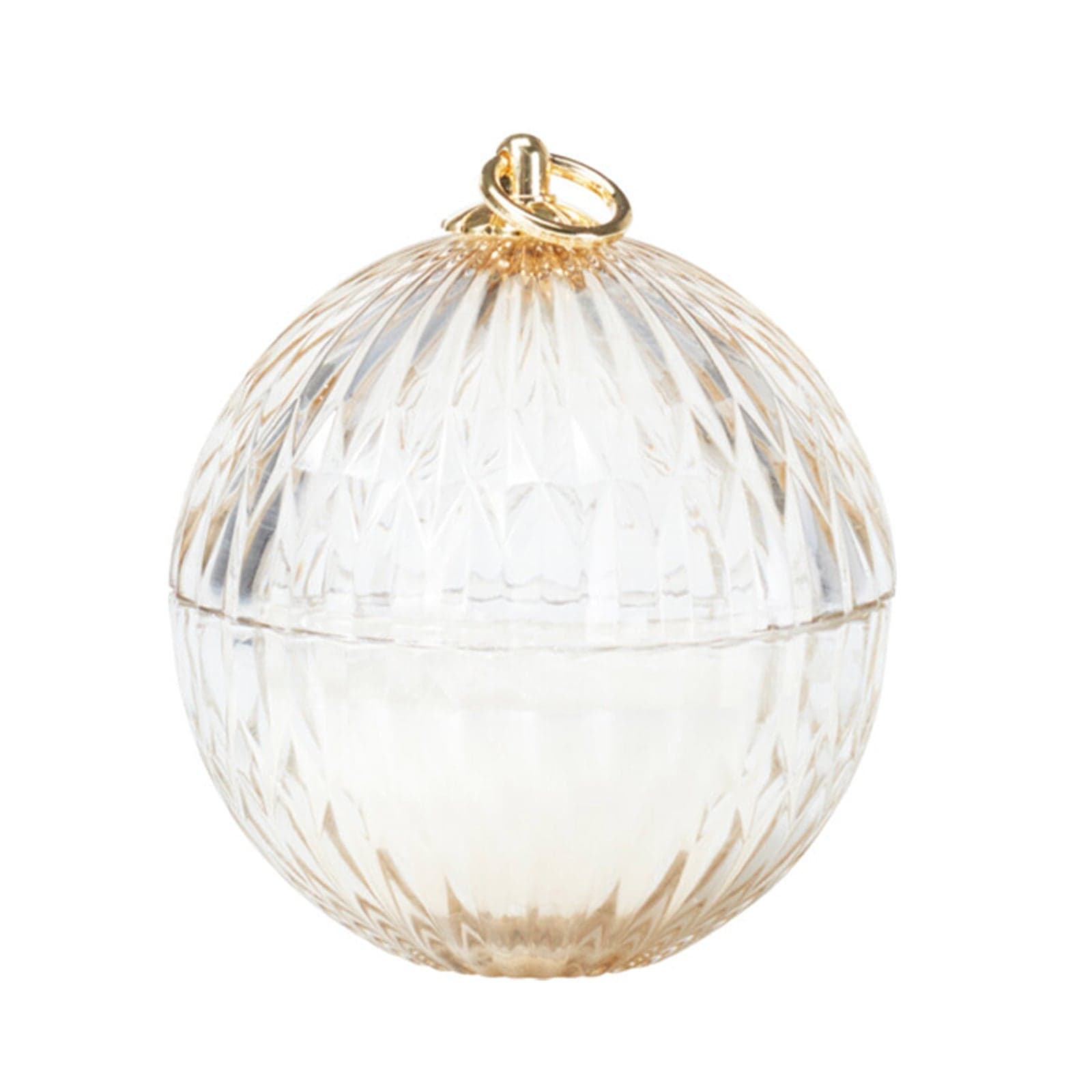 Sfera in vetro con candela con gancio dorato per decorazioni natalizie - 1