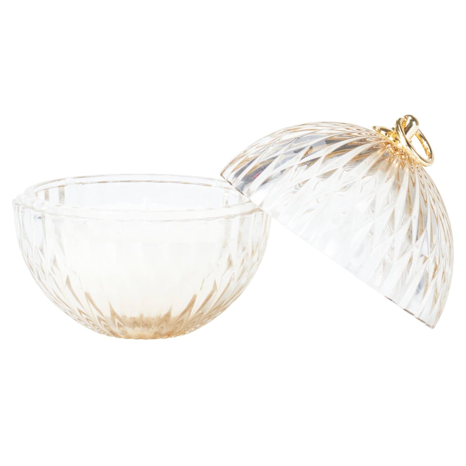 Sfera in vetro con candela con gancio dorato per decorazioni natalizie - 4