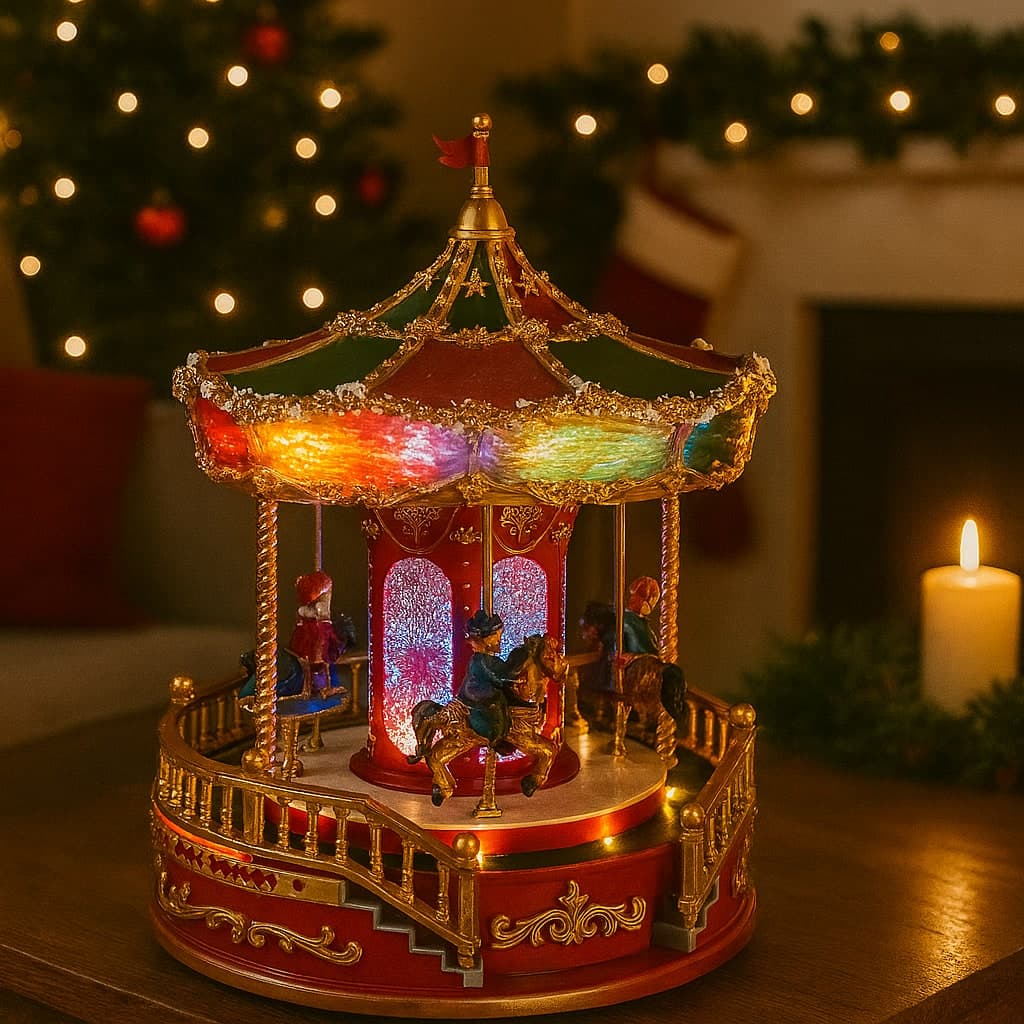 Carosello giostra con luci led e movimento per decorazioni natalizie - 2