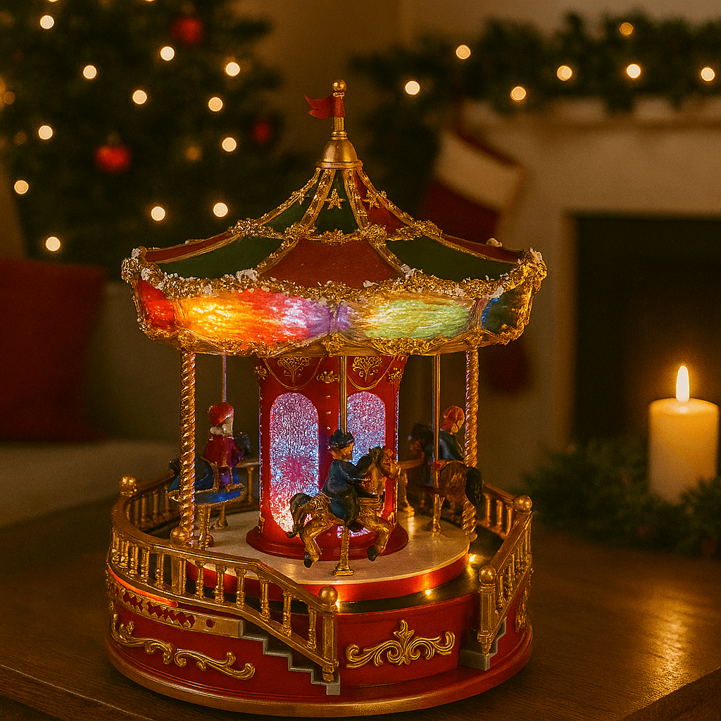 Carosello giostra con luci led e movimento per decorazioni natalizie - 2