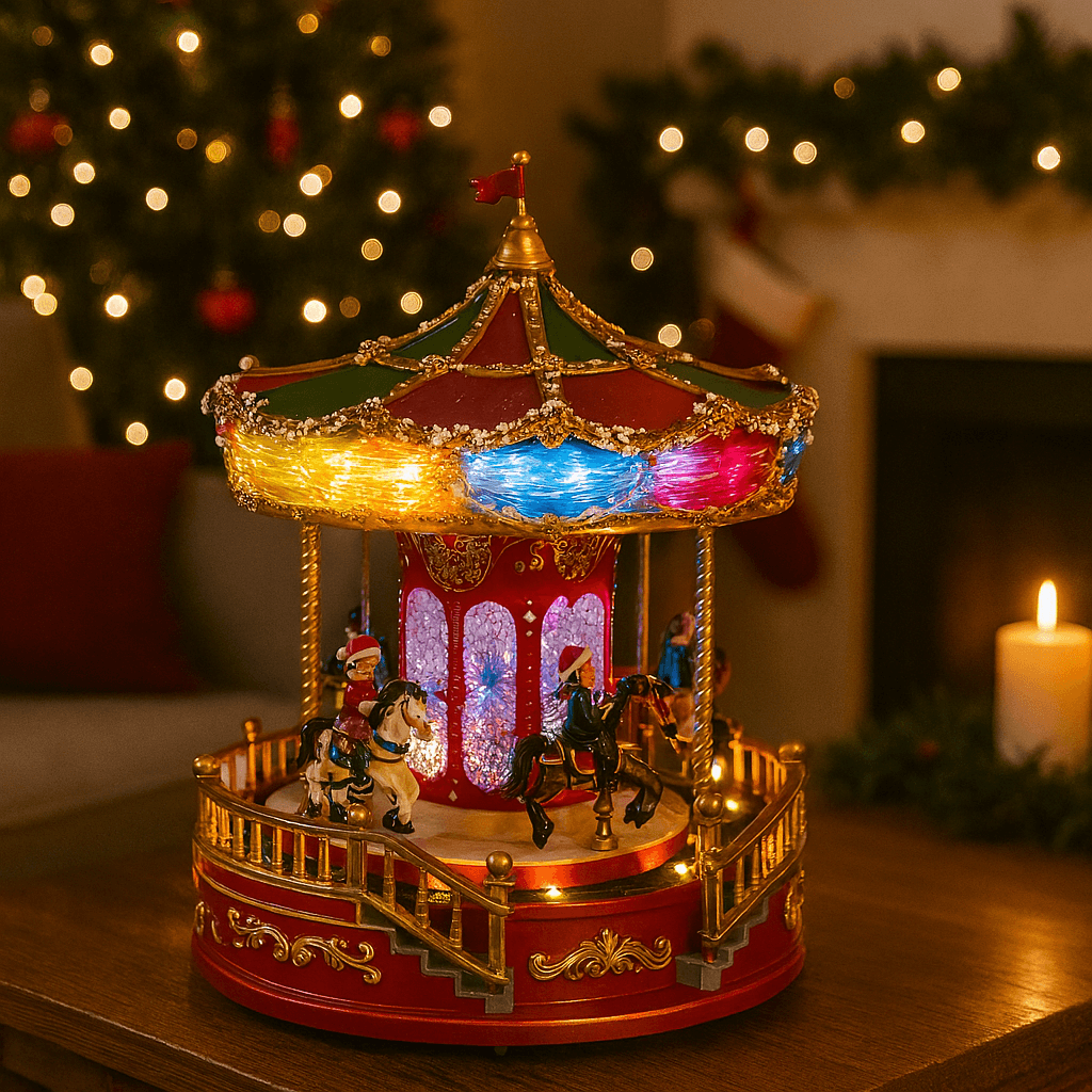 Carosello giostra con luci led e movimento per decorazioni natalizie - 3