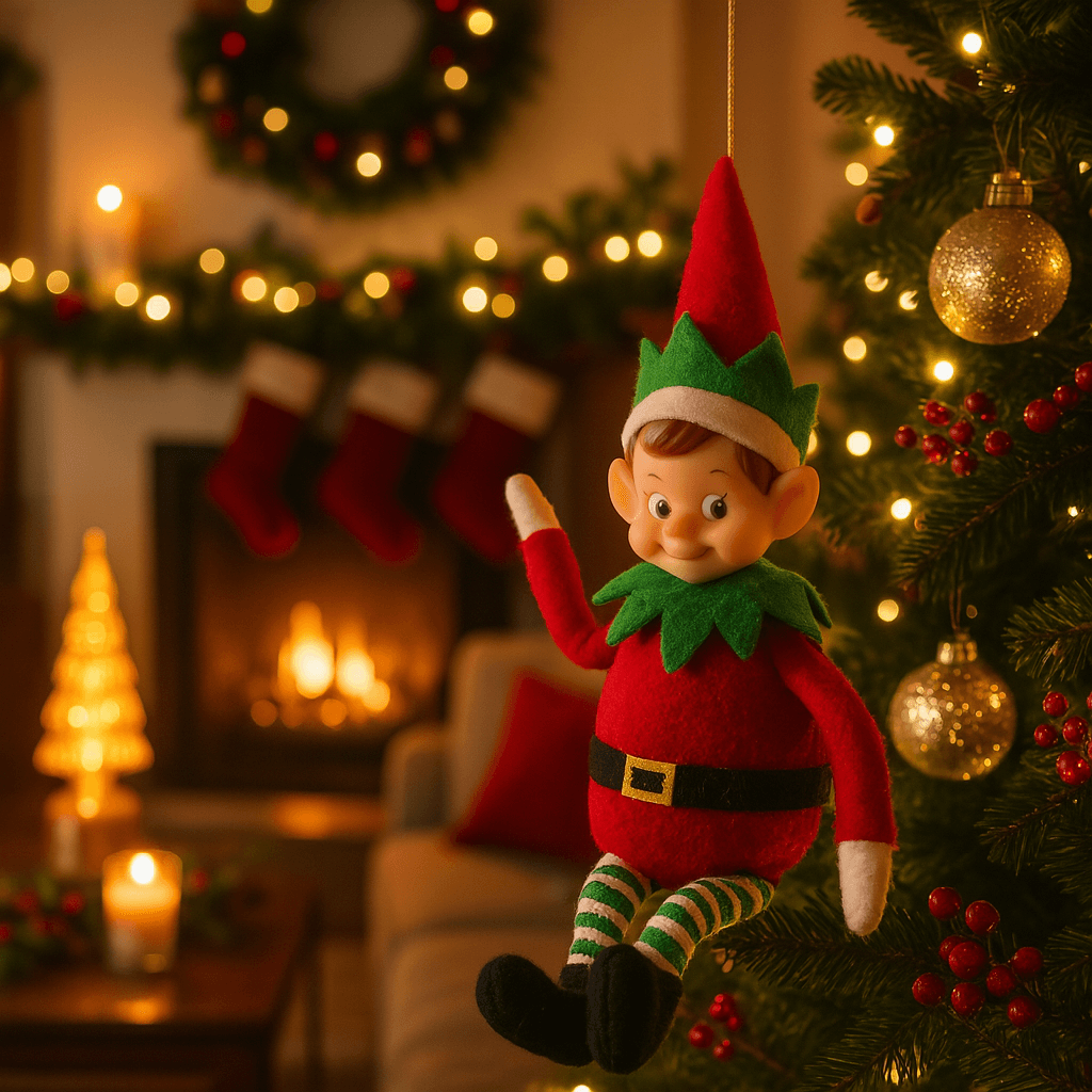 Pendente elfo natalizio paffuto per Albero di Natale per decorazioni natalizie - 3