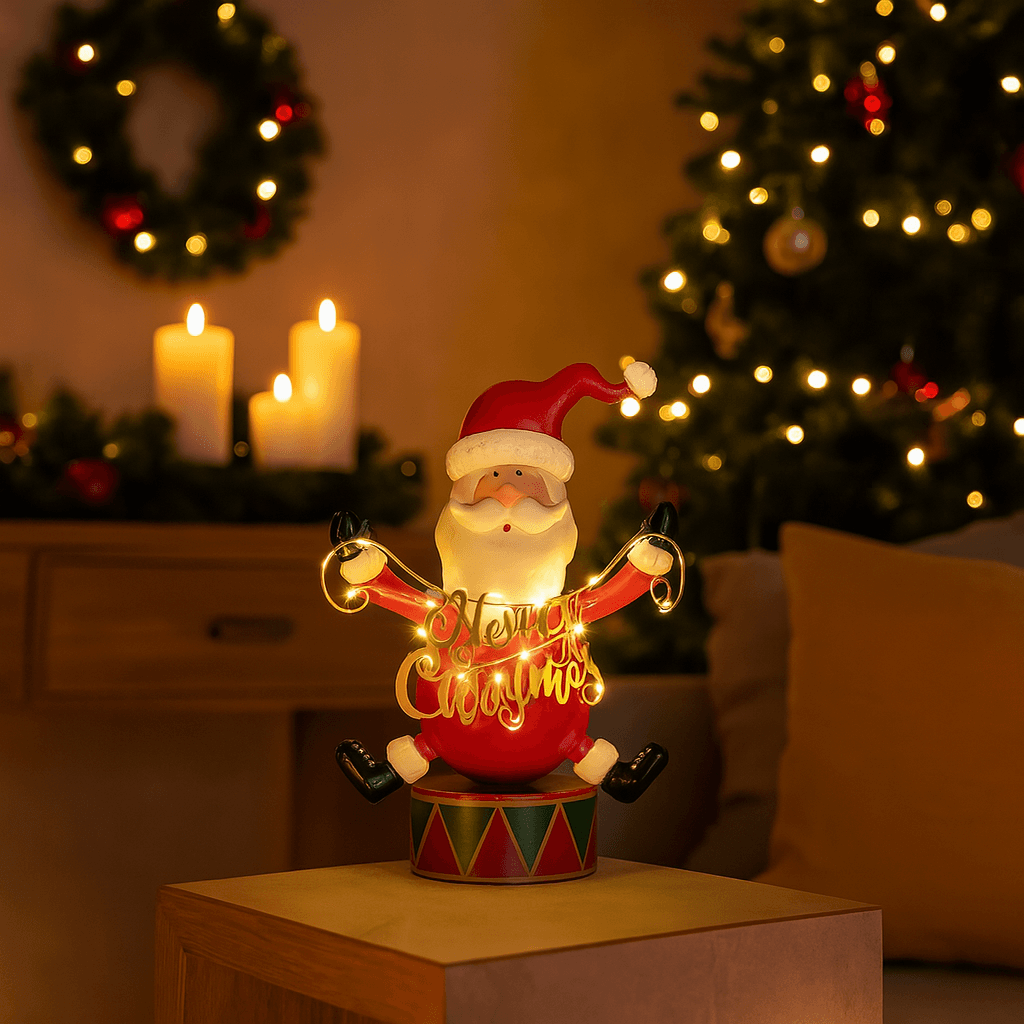 Figura di natale con luci Led con scritta Merry Christmas per decorazioni natalizie - 5